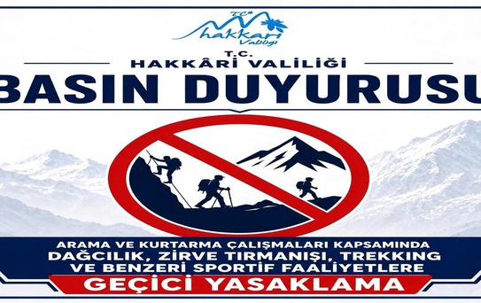 Hakkari'de Kayıp Dağcı İçin Faaliyetler Yasaklandı