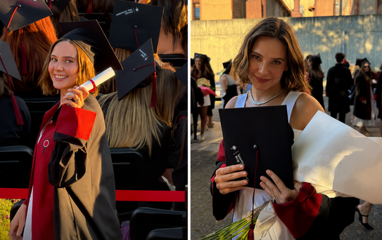 Ünlü oyuncu Alina Boz mezun oldu, diplomasını aldı