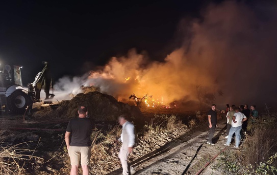 Tekirdağ'da Saman Yangını