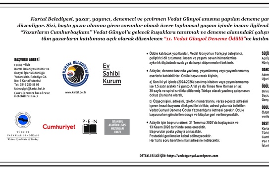 Vedat Günyol 11. Deneme Ödülü başvuruları başladı