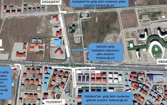 Erzurum'da Geçici Trafik Düzenlemesi
