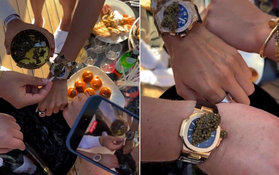 Bodrum’da gösterişin yeni boyutu: Saat camında havyar yeme çılgınlığı