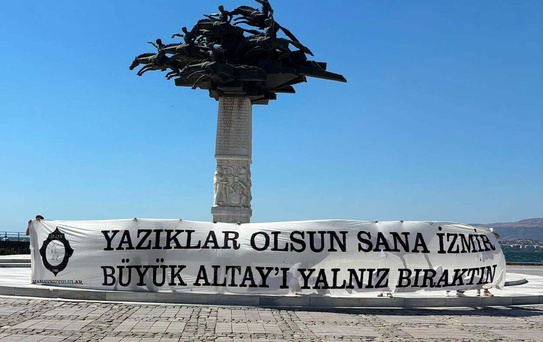 Altay taraftarından şehre tepki
