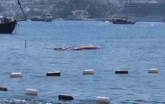 Bodrum'da Yelkenli Tekne Battı