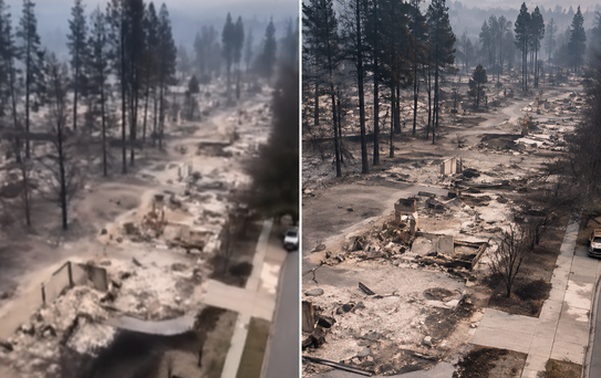 Washington'daki yangında mahalleler haritadan silindi, binlerce kişi evinden oldu