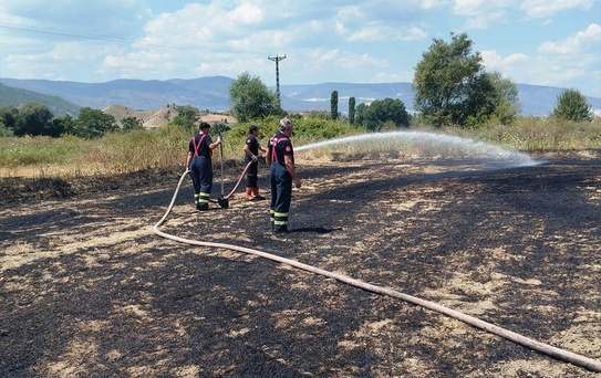 Boyabat'ta Anız Yangını Kontrol Altına Alındı