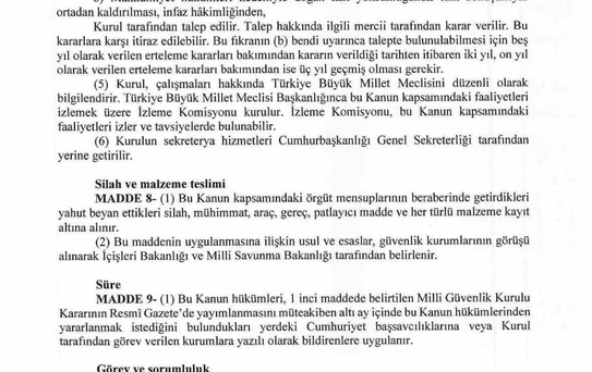 AK Parti'den Terörsüz Türkiye Kanun Teklifi