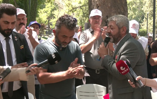Madencilerden açlık grevindeki gazilere destek