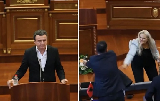 Kosova Meclisi'nde Başbakan Kurti'ye yumurtalı protesto