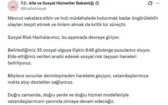 Sosyal Risk Haritaları ile Hızlı Destek