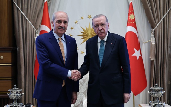 Erdoğan, TBMM Başkanı Kurtulmuş'u kabul etti