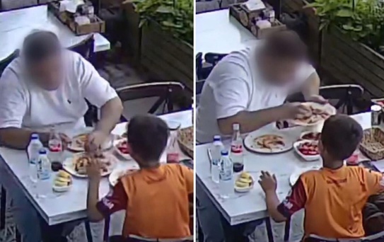 Kamera her şeyi kaydetti! Çocuğunun yanında yaptığı rezilliğe bakın