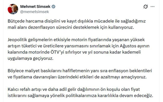 Motorin Fiyatları İçin ÖTV Sıfırlaması