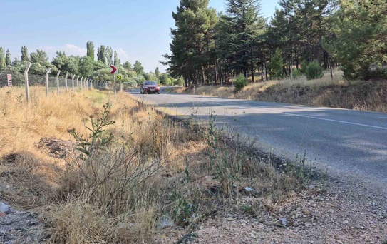 Mahalle muhtarından yol kenarlarındaki kurumuş otlar için ’yangın’ uyarısı
