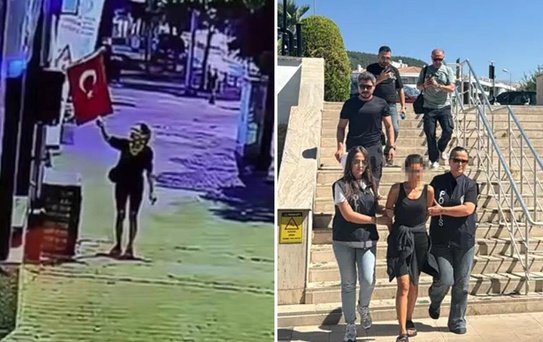 Ters kelepçe ile alındı! İşte bayrağımızı yakan o alçağın savunması