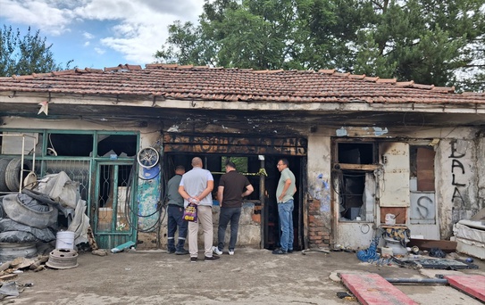 Artova'da Lastik Tamircisinde Yangın