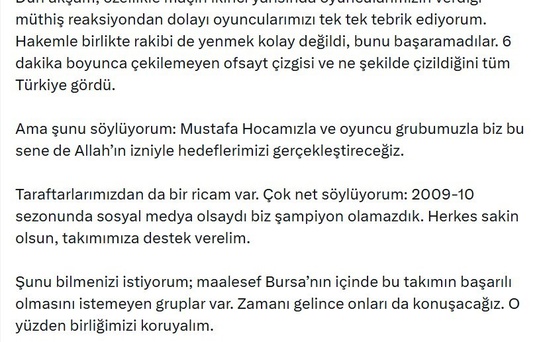Bursaspor Başkanı'ndan Hakemlere Tepki