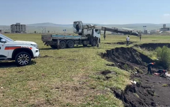 Ardahan'da Bataklığa Saplanan At Kurtarıldı