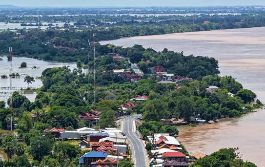 Kamboçya'da Mekong Nehri Taşması