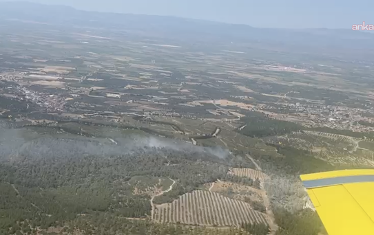 Manisa Soma'da orman yangını havadan ve karadan müdahaleyle kontrol altına alındı