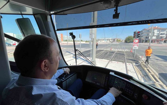 Konya'da Tramvay Hattı Test Sürüşü Yapıldı