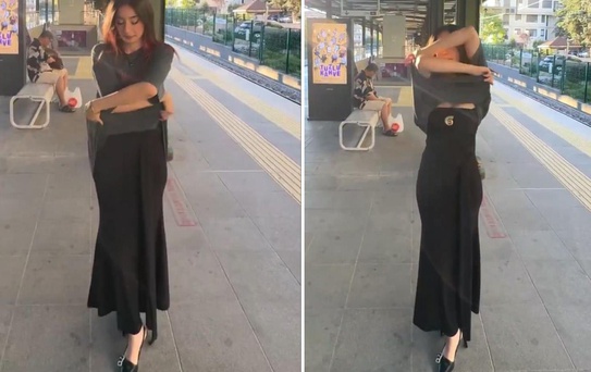 Marmaray çıkışında üstünü değiştirdi: Keşke ülkemizde durumlar böyle olmasa
