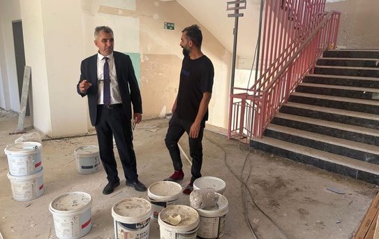 Söke'de lise güçlendirme çalışmalarını İlçe Milli Eğitim Müdürü yerinde inceledi