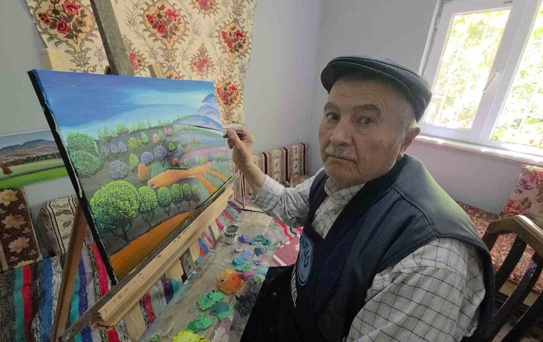 Kütahya'da çoban ressam 36 yıldır doğayı tuvale taşıyor