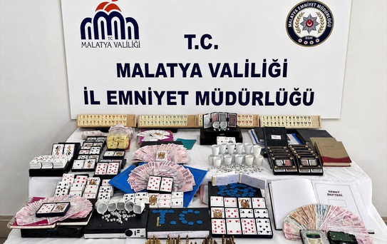 Malatya'da kumar baskınında 12 şüpheli gözaltına alındı
