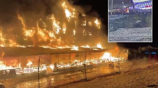 Uludağda otel yangının başladığı an kamerada