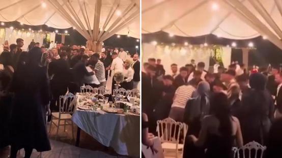 Mezuniyet balosunda tekme ve yumruklar havada uçuştu