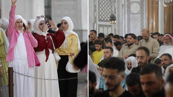 Esad rejiminin yıkılmasının ardından ilk Kurban Bayramı namazı Emevi Camisinde kılındı