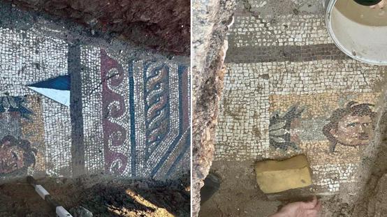 Kahramanmaraşta 1500 yıllık taban mozaiği bulundu