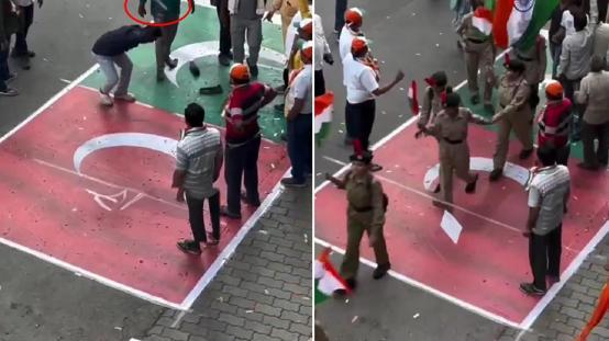 Hindistanda skandal görüntü! Türk ve Pakistan bayraklarını çiğnediler