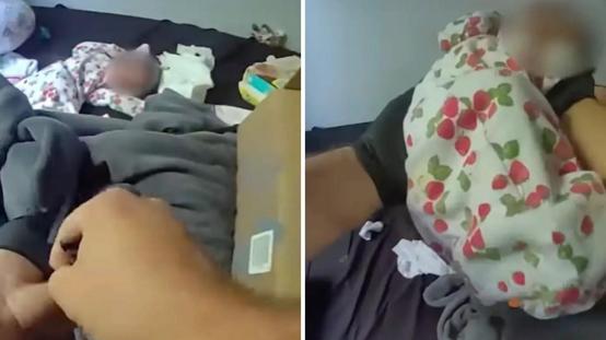 Annesi öldükten sorna günlerce aç ve susuz kalan bebek polisler tarafından kurtarıldı