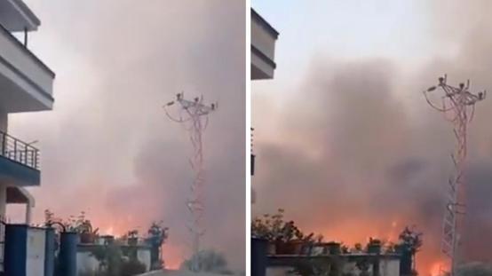 İzmirde ev alevlerin arasında kaldı! İşte o anlar