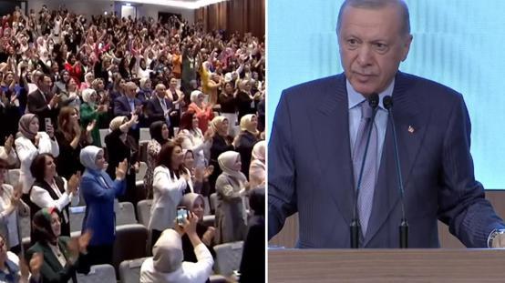 Cumhurbaşkanı Erdoğandan 2028 mesajı! Salon bir anda ayağa kalktı