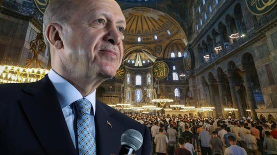 Cumhurbaşkanı Erdoğandan Ayasofya mesajı: Ebediyen özgür kalacak