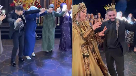 İki ay önce nikah masasına oturan Kadir Ezildi eşiyle kına gecesinde göbek attı