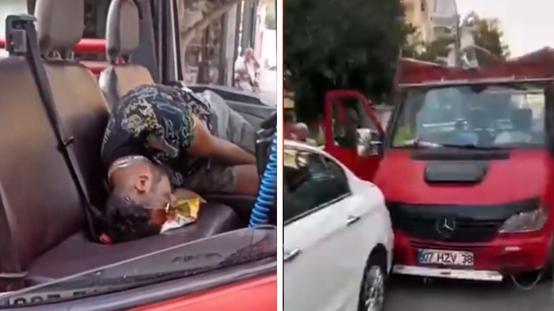 Safari aracını kullanırken baygınlık geçirdi, park halindeki arabalara çarptı