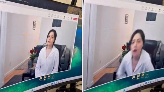 İş görüşmesinde olduğunu unutan genç kız, ayağa kalkınca olanlar oldu