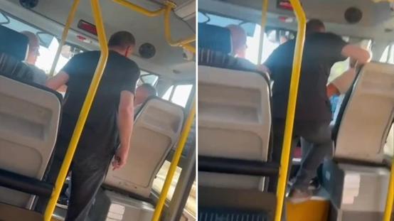 "Ayağıma bastın" tartışmasında yolcuya yumruk attı: Seni delik deşik ederim