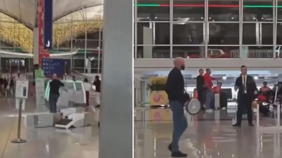 Öfkeli turist havalimanını savaş alanına çevirdi