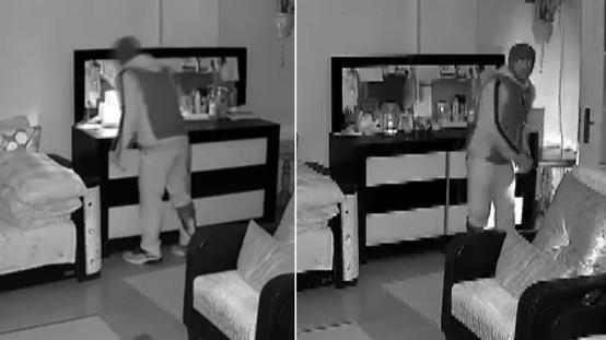 Evine giren hırsızın aklını aldı! O anlar saniye saniye kamerada