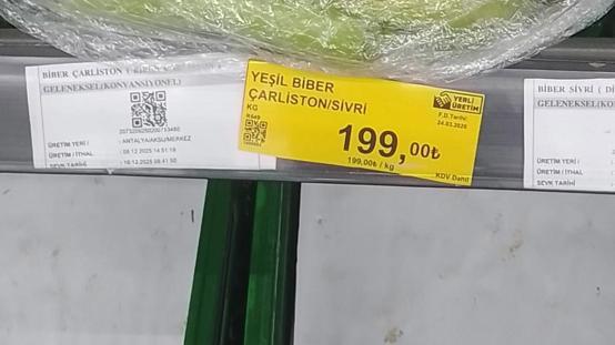 Bakanlıktan biberi fahiş fiyattan satan markete 1,8 milyon lira ceza