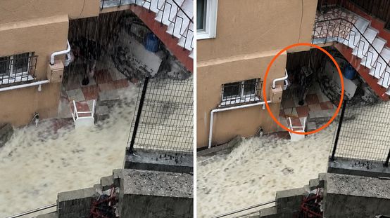 Sağanak dehşetinin yaşandığı İstanbulda sel sularına çekpasla müdahale etti