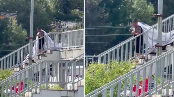 Cumhurbaşkanı Erdoğanın pankartını söken şüpheli tutuklandı