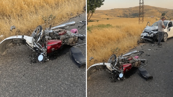 Mardinde feci kaza: Otomobille çarpışan motosikletteki 2 kişi hayatını kaybetti