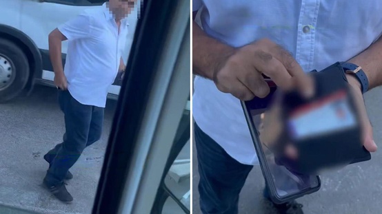 Görüntü İstanbuldan! Kimliğini gösterip sürücüyü yumrukladı