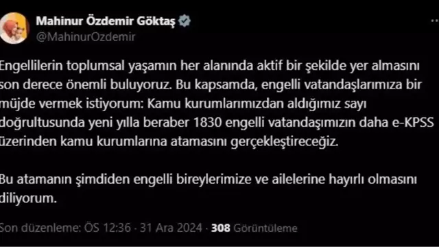 Engelli Kamu Personeli Atamaları Yapılacak